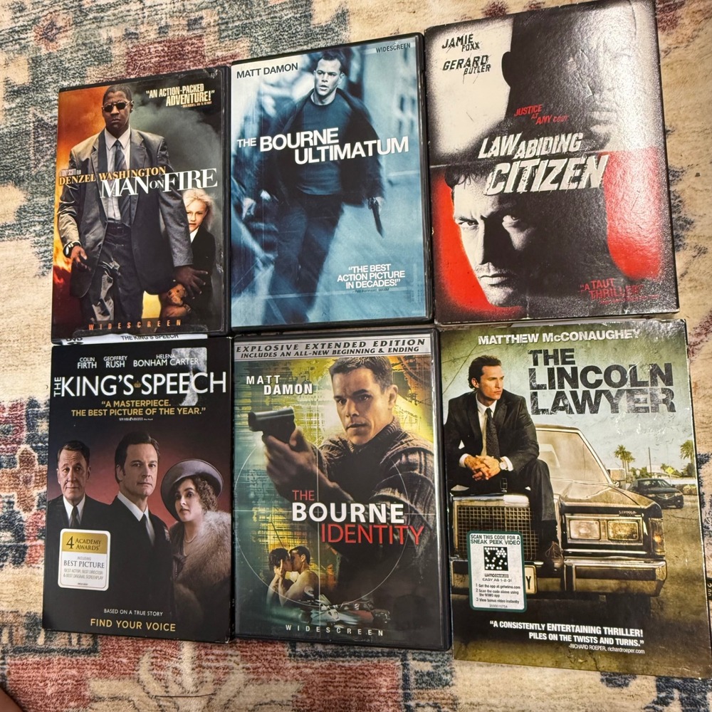 DVD Movie Lot Action Thriller Drama Denzel Washington Matt Damon‎ McConaughey